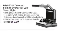 Long & McQuade Yorkville BS-LED24 Compact Folding Orchestral LED Stand Light offer