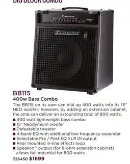 Long & McQuade Traynor BIG BLOCK COMBO 400w Bass Combo offer