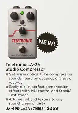 Long & McQuade Teletronix LA-2A Studio Compressor offer