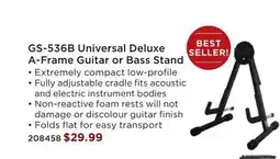 Long & McQuade GS-536B Universal Deluxe A-Frame Guitar or Bass Stand offer