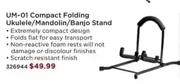 Long & McQuade UM-01 Compact Folding Ukulele/Mandolin/Banjo Stand offer