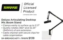 Long & McQuade SHURE Deluxe Articulating Desktop Mic Boom Stand offer