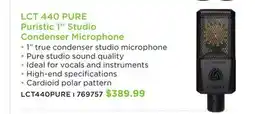 Long & McQuade Lewitt LCT 440 PURE Puristic 1'' Studio Condenser Microphone offer
