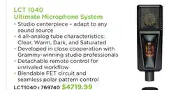 Long & McQuade LEWITT LCT 1040 Ultimate Microphone System offer