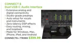 Long & McQuade CONNECT 6 Dual USB-C Audio Interface offer