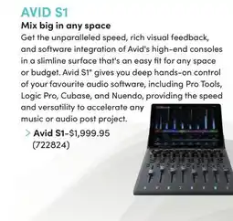 Long & McQuade AVID S1 Mix big in any space offer