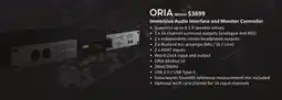 Long & McQuade Audient ORIA Immersive Audio Interface and Monitor Controller offer