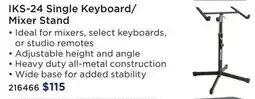 Long & McQuade Yorkville sound IKS-24 Single Keyboard/ Mixer Stand offer
