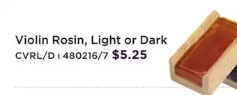 Long & McQuade CARLTON Violin Rosin, Light or Dark offer