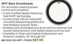 Long & McQuade SMT Bass Drumheads offer
