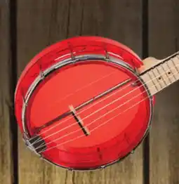 Long & McQuade Little Gem See-Through Banjo Ukulele, Ruby offer