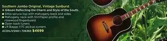 Long & McQuade GIBSON Southern Jumbo Original, Vintage Sunburst offer