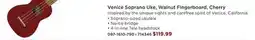 Long & McQuade Venice Soprano Uke, Walnut Fingerboard, Cherry offer