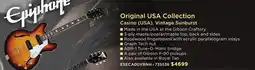 Long & McQuade Original USA Collection Casino (USA), Vintage Sunburst offer