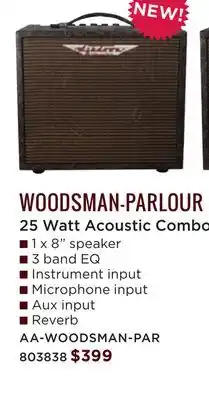 Long & McQuade Ashdown WOODSMAN-PARLOUR 25 Watt Acoustic Combo offer