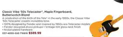 Long & McQuade Classic Vibe '50s Telecaster , Maple Fingerboard, Butterscotch Blond offer