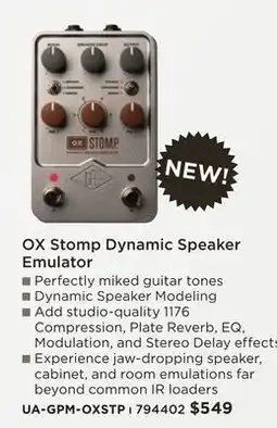 Long & McQuade OX Stomp Dynamic Speaker Emulator offer