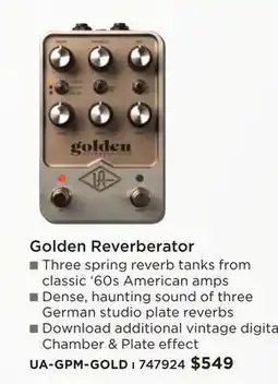 Long & McQuade Golden Reverberator offer