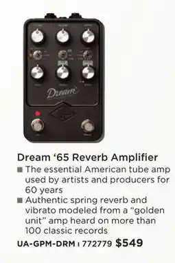 Long & McQuade Dream '65 Reverb Amplifier offer