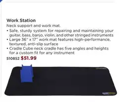 Long & McQuade Work Station Neck support and work mat offer