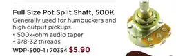 Long & McQuade WD music Full Size Pot Split Shaft, 500K offer