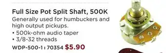 Long & McQuade WD music Full Size Pot Split Shaft, 500K offer