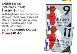Long & McQuade SNARK British Steels (Stainless Steel) Electric Strings offer