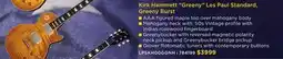 Long & McQuade Gibson Kirk Hammett Greeny Les Paul Standard, Greeny Burst offer