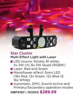 Long & McQuade Star Cluster Multi Effect Light with Laser offer