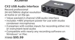 Long & McQuade CAD AUDIO CX2 USB Audio Interface offer