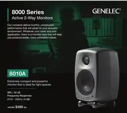 Long & McQuade GENELEC 8000 Series Active 2-Way Monitors offer