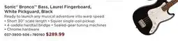 Long & McQuade Sonic Bronco Bass, Laurel Fingerboard, White Pickguard, Black offer
