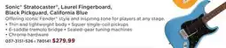 Long & McQuade Sonic Stratocaster, Laurel Fingerboard, Black Pickguard, California Blue offer