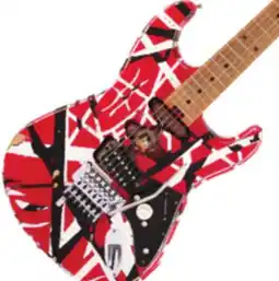 Long & McQuade Striped Series Frankenstein Frankie, Maple Fingerboard, Red with Black Stripes Relic offer