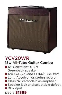 Long & McQuade Traynor 15w All-Tube Guitar Combo offer
