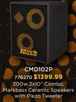 Long & McQuade MARK BASS CMD102P 300w 2x10 Combo, Markbass Ceramic Speakers with Piezo Tweeter offer
