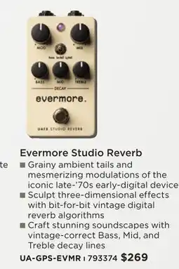 Long & McQuade Evermore Studio Reverb offer