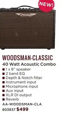 Long & McQuade WOODSMAN-CLASSIC 40 Watt Acoustic Combo offer