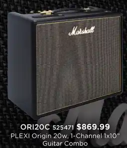 Long & McQuade Marshall PLEXI Origin 20w, 1-Channel 1x10 Guitar Combo offer