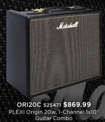 Long & McQuade Marshall PLEXI Origin 20w, 1-Channel 1x10 Guitar Combo offer