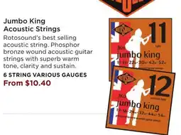 Long & McQuade Jumbo King Acoustic Strings offer
