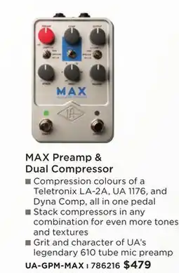 Long & McQuade MAX PREAMP & DUAL COMPRESSOR offer