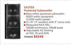 Long & McQuade SA315S Powered Subwoofer offer