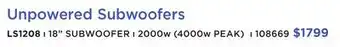 Long & McQuade Unpowered Subwoofers offer