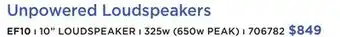 Long & McQuade Unpowered Loudspeakers EF10 ı 10 LOUDSPEAKER ı 325w offer