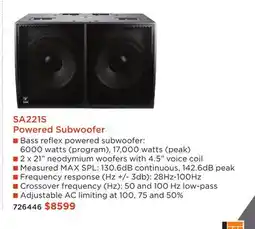 Long & McQuade SA221S Powered Subwoofer offer