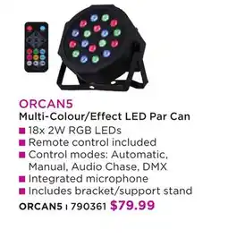 Long & McQuade ORION ORCAN5 Multi-Colour/Effect LED Par Can offer