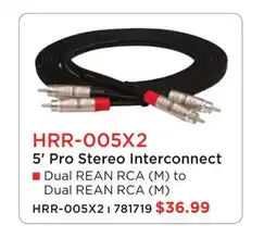 Long & McQuade HOSA 5' Pro Stereo Interconnect offer