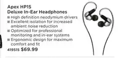 Long & McQuade Apex HP15 Deluxe In-Ear Headphones offer