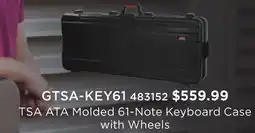 Long & McQuade Gatorcases TSA ATA Molded 61-Note Keyboard Case with Wheels offer